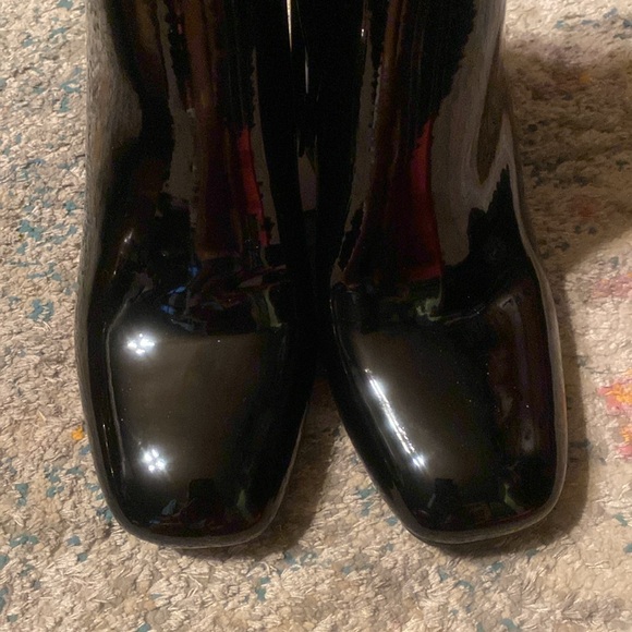 New Madden Girl While Black Patent Square Toe Boots Booties 9 - Picture 3 of 7